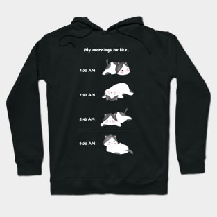 Lazy Black and White Cat Hoodie